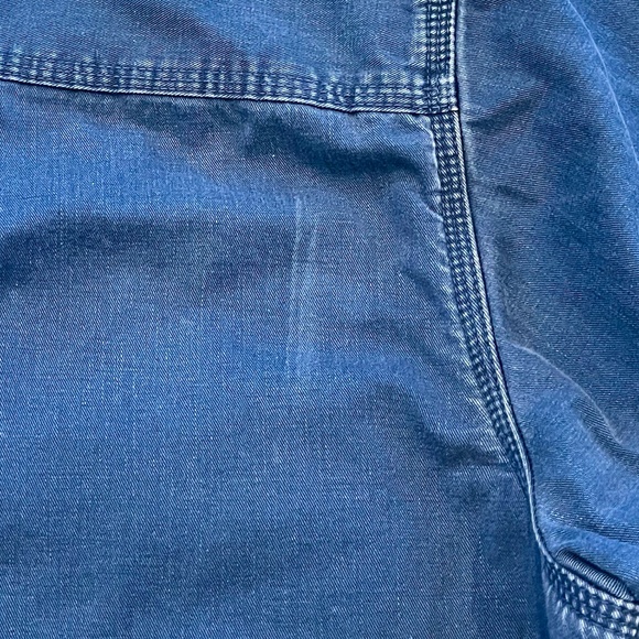 L.L. Bean Men's M Denim Long Sleeve Button Up Shacket VTG Plaid Flannel Lined - Picture 7 of 9